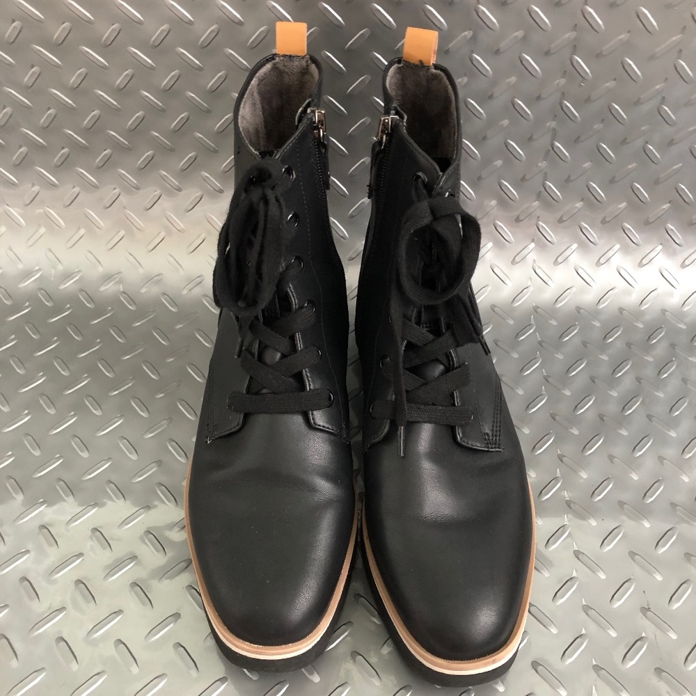 Dr Scholl's Black Ankle Side Zip Lace Up Boots Women's Size 9